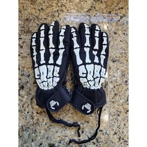 Crab Grab Black Bones Skeleton The Five Ski Snowboarding Gloves Gear Adult Small